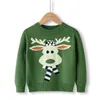 Toddler Girl Boy Ugly Christmas Sweater Little Kids Cotton Kids Double Layer Knitted Deer Pullover Sweater Winter Warm Clothing Y1024