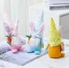 Easter Bunny Gnome Bebekler Parti Peluş Yüzsüz Bebek Nordic Cüce Figürinler Masa Süslemeleri Gnome-Bebek Süsler