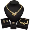 Oorbellen Ketting Bruiloft Sieraden Set XO Hart Goud Kleur Kristal Nigeriaanse Afrikaanse Kralen Sets Geschenken Voor Vrouwen242M