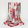 Dame soie carré foulard imprimé foulards grand Hijab mode châle et enveloppe femmes femme foulard Foulard été