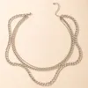 女性のためのパンクヘビーメタルチェーンチョーカーネックレス新しい銀色の合金金属の調節可能なジュエリーアクセサリー