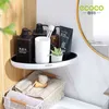 EcoCo Badrum Förvaring Hylla Dusch Snäpp upp hörn Shampoo Hållare Korg Vägghylsor För Hyllor Kök 220125