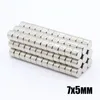 50pcs N35 magneti rotondi 7x5mm neodimio permanente NdFeB forte potente magnete mini piccolo magnete