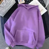 Dames Hoodies Sweatshirts Dames Effen Kleur Oversize Hoodie 2021 Harajuku Plus Fluwelen Winter Basic Sweatshirt Casual Lange Mouw Dikker