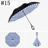 Double Layer Inverted Umbrella Outdoor Factory China 8 Ribs Fold Upside Down Fabric Windproof C-Handle ReverseUmbrella with Bag WLL554-4