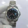 Montre De Luxe Mens Watches gray titanium Wristwatches Automatic movement Black face Metal strap Orange scale Hanbelson253r