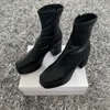 2021 NEW brand women autumn winter warm boots sexy high heels platform black brown zipper shoes woman ankle boots big size 35-42 Y0914