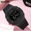 Sanda 개인화 숙녀 전자 시계 방수 Shockproof 레저 스포츠 시계 빛나는 알람 시계 날짜 남성 여성 시계 G1022