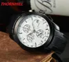 All dials working Stopwatch Men Watch Luxury Watches With Calendar Leather Strap Top Brand Quartz Wristwatch 40mm2981441