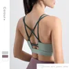 Własna marka Joga Sports Bra Oddychająca wstrząsy Krzyż Z Powrotem Push Up Workout Brak dla kobiet Siłownia Działa Jogging Yoga Fitness Sports Top