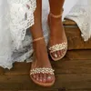 Platte sandaalschoen zomer hakken open teen groot formaat pak vrouwelijke beige zonder meisjes strass comfort peep big zwart laag casual p y0608