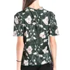 Kvinnor Harajuku Grönskjorta Blommor O-Neck Kläder T-shirt av axelplattorna för kvinnor Grön skjorta 3373 50 210527