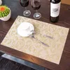 4pcs / set placemat mode pvc fyrkantig matbord placemats coasters vattentät bordsduk kudde slip-resistent pad 210706