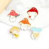 Cute Mushroom Brooches pins Music cartoon enamel Lepal pin Badge for Women men Kids fashion jewelry will and sandy