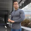 Męska wiosenna solidna koszula polo długie rękawie Slim Fit Polos Fashion Streetwear Tops Men Men Fitton Fitness Sport Casual Golf Shirts 220224