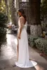 Unik Design Mermaid Bröllopsklänning Illusion V Neck Långärmad Brudklänningar Sekvenser Sexiga Backless Bride Dresses