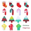 Christmas Bubble Festa Fidget Brinquedo Stress Relisor Sensory Brinquedos Kawaii Dimple Chaveiros Grap Ansiety Relief para Kids Birthday presentes