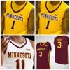 Nik1 NCAA College Minnesota Golden Gophers Basketball Jersey 25 Daniel Oturu 31 Brock Stull 35 Matz Stockman 42 Michael Hurt cousu sur mesure