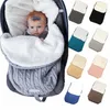 Baby Sleeping Bag Born Plotka Zima Solid Color Button Zagęścić Dzianiny Sleepsack Ciepły Footmuff Wózek Dzieci Sleep 211023