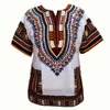 (Szybki) EST Moda Design African Tradycyjny Drukuj 100% Bawełna Dashiki T-shirt dla Unisex 210706