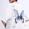 T-shirt surdimensionné Hip Hop Hommes Streetwear Tshirt Butterfly Print Harajuku Summer T-shirt à manches courtes en coton Tops Tees Loose 210329