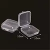 Scatole per sublimazione Mini scatole quadrate piccole in plastica trasparente Gancio per gioielli Scatola di immagazzinaggio per tappi per le orecchie Collezione di scatole per medicinali