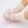 Sandals Summer Shoes Baby Girls Fine Flash Soft Non-Slip Rubber Sole Flat Walking Bottom Sandale De Plage Bebes#40