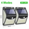 LED 태양 램프 야외 3 모드 모션 센서 거리 빛 스마트 원격 제어 방수 벽 램프 가정 조명에 적합