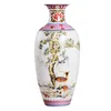 Vaser antika jingdezhen vintage keramisk vas skrivbord accessoarer hantverk rosa blomma traditionell porslin kinesiska285j