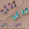 Stud 1Pair Multicolor Gradient Butterfly Earrings Women Fashion INS Party Dating Holiday Birthday Gifts