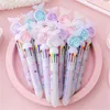 Ballpoint Pens 4PCS 10 Colors Cute Animal Mermaid Pen Butterfly Rollerball Colorful Refill Stationery Gift School Office Supply