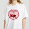 Kadın T-Shirt Aşk Mektupları Kadınlar Yaz Günlük Kısa Kollu Lady T Shirt 90s Kızlar Kadın Giyim Top Tee Tshirt Büyük boyutlu