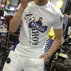 夏の新しいメンズTシャツウエスタン人気印刷パターンマーセル化綿の若者ファッションハンサムストリートウェア男性トップブラックホワイトM-5XL