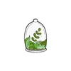 Cartoon Glass Enclosed Potted Plant Pins Cactus Aloe Badge Brooches For Unisex Children Anti Light Buckle Clothing Pin Fashion Acc284t