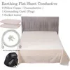 Sheets & Sets Grounded Flat Sheet With 2 Case (Unconductive) By Cotton Silver Fabric Conductive EMF Health Earth Benifits