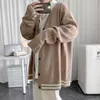 Men Cardigan Striped Knitted Coat Single Breasted Harajuku Couples Sweaters Autumn V-neck Retro All-match Cozy Leisure Loose Y0907