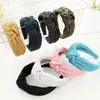 Fashion Women Headband Center Knot Wide Side Hairband Solid Color Headwear Adult Hair Accessories