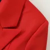 Женская куртка Повседневная темперамент с двубортным красным Длинным костюмом Мода Дамы Blazer Осенняя Женская Одежда 210527