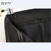 Zevity Damen Mode Knöpfe PU Leder Shorts Damen Taschen Chic Reißverschluss Fly Casual Slim Shorts Pantalone Cortos P923 210603