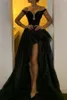 Sexy Black High Low Prom Dresses For Women Off Shoulder Sweetheart Plunging Special Occasion Dresses Short Front Long Back Organza Evening Gowns Pageant Dress