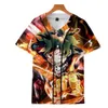 Zomer Mode Mannen Jersey Rood Wit Geel Multi 3D Print Korte Mouw Hip Hop Losse Tee Shirts Baseball T-shirt Cosplay Kostuum 075
