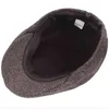 HT2793 Berets Vintage w paski wełniany kapelusz jesienny zima Men Retro Ivy Sboy Flat Cap Male Artysta Beret 2104294798370
