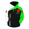 Mäns Hoodies Sweatshirts 2021 Våren Män och Kvinnor Motorcykel Jersey Suzuki Racing Top Sports Hoodie 3D Par Jacka Sweatshirt