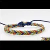 Charm jewelrybraCelets brasileiros Braid Braid Handmade Madel Multiticolored Wrap corda Bracelets de amizade para 2178 Drop Delivery 2021 1