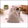 Pouches Display Natural Linen Dstring Pouches 8X11Cm 9X12Cm 10X15Cm Pack Of 50 Party Sack Soap Makeup Jewelry Gift Packaging Bags 2879