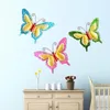 Decoratieve objecten beeldjes 3 stks metalen vlinder muur opknoping stijl woondecoratie op de realistische tuin decor vlinders voor