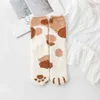 6 Pairs/Lot Set Pack Fuzzy Warm Socks Animal Claws Winter Kawaii Thick Cat Paw Socks Striped Cartoon Women Fluffy Cute Socks 211204