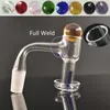 Beracky Full Weld Acessórios para fumar Terp Slurper Quartz Banger com conjunto de bola de parafuso de mármore 10mm 14mm 18mm Masculino Feminino Sem costura Soldado Unhas de borda chanfrada Para Bongs