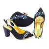 Dress Shoes Wonderful Avocado High Heel 9CM Women Match Bag With Rhinestone Decoration African Pumps And Handbag Set QSL028