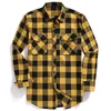 Fall Men's Flanell Plaid Långärmad avslappnad knappskjorta USA Regular Fit Size S till 2xl, klassisk rutig, dubbelfickdesign 220222